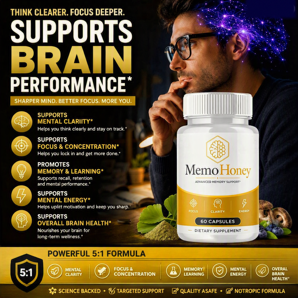 MemoHoney supports brain performance, mental clarity and focus